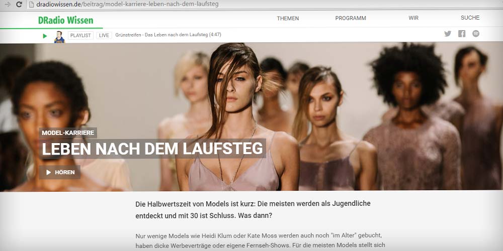 Interview: “Models nach dem Laufsteg” bei DRadio Wissen